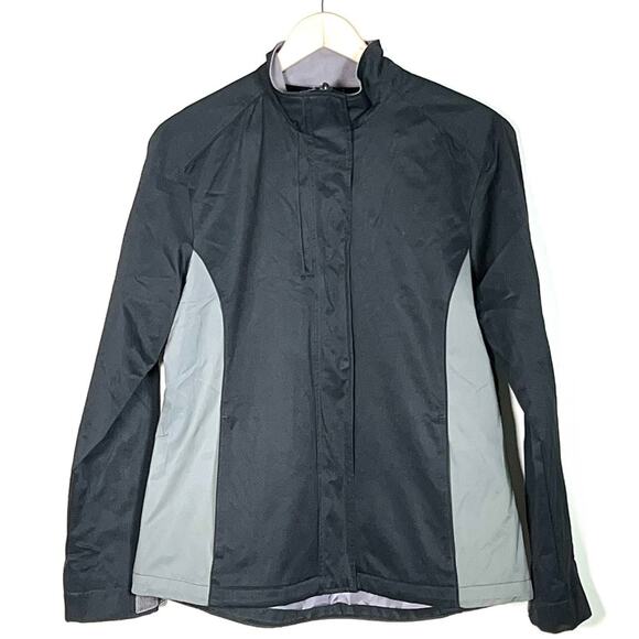 Cutter & Buck Weathertec Black gray full zip windbreaker jacket large L B47 - Picture 1 of 4